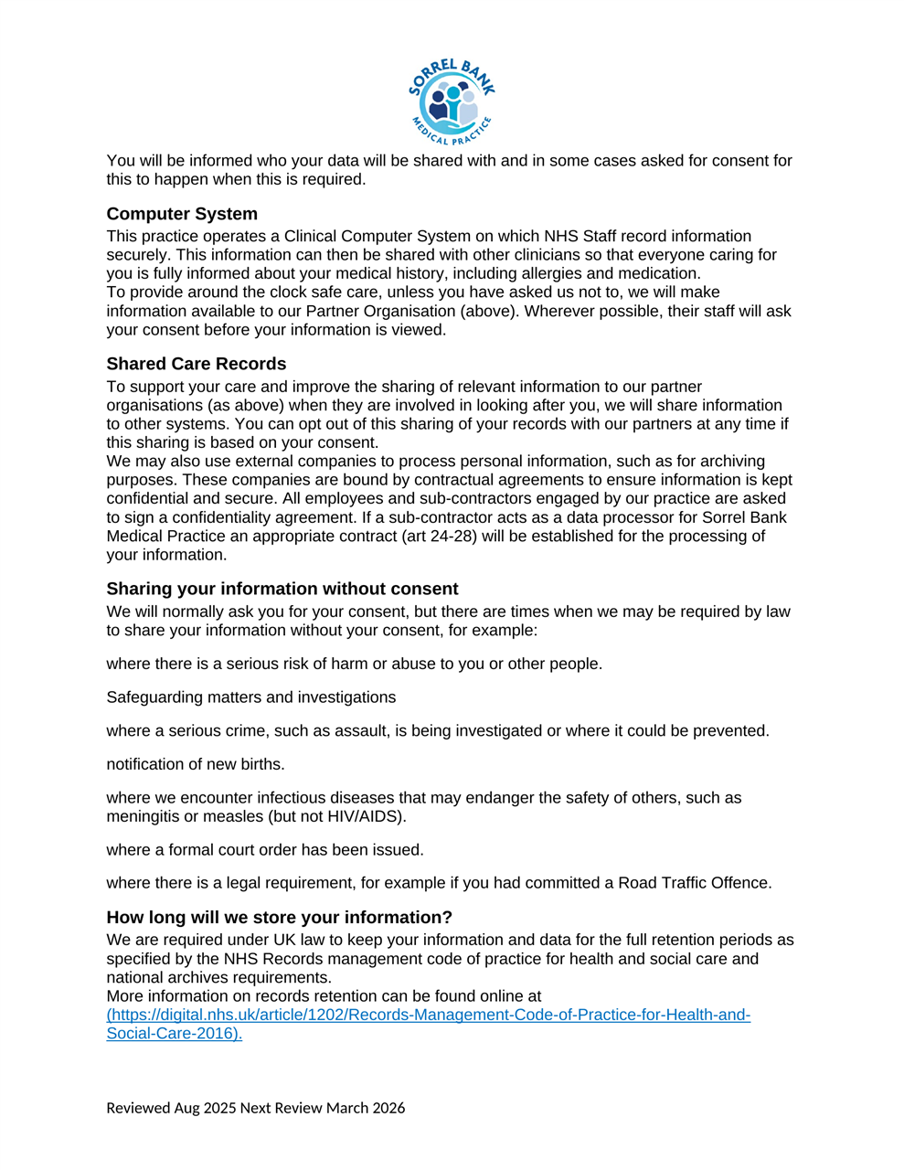 Patient Privacy Notice page 11